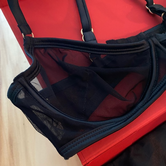 NWOT 🖤 MARIEMUR MARGARETH BRA 34B BLACK GOLD - Picture 3 of 8